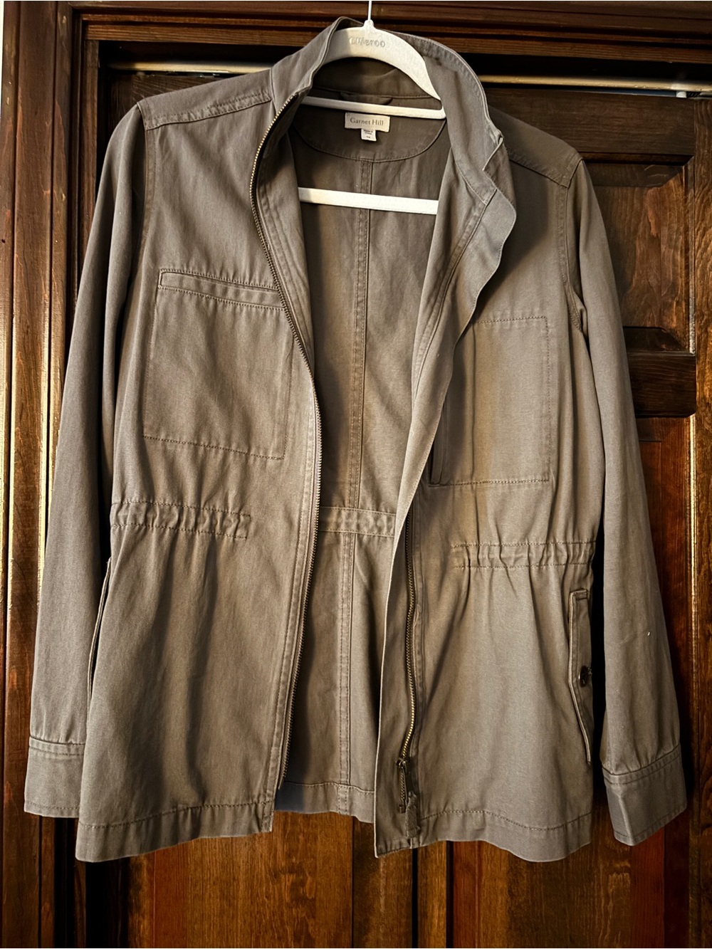 Garnet Hill Olive Green Jacket - Classic Collar Detail